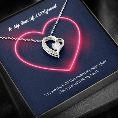 Forever Love Necklace Gift For Hers Neon Heart Love You