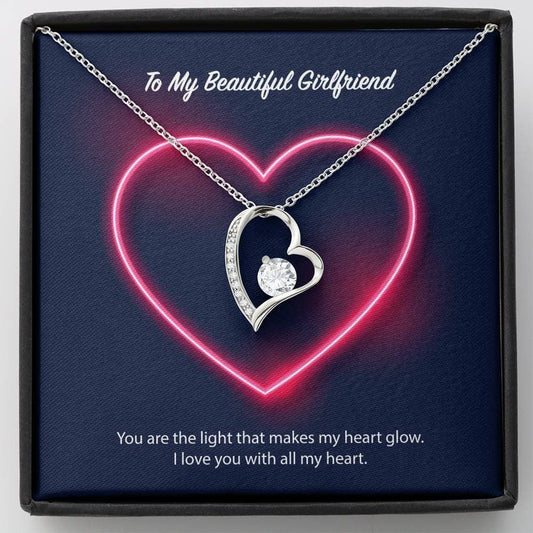 Forever Love Necklace Gift For Hers Neon Heart Love You