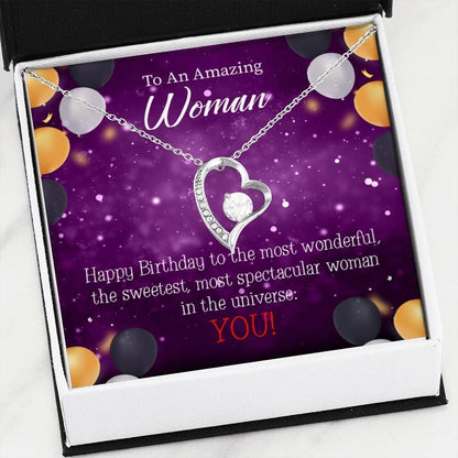 Happy Birthday To The Most Wonderful Gift For Her 18K Gold Forever Love Necklace