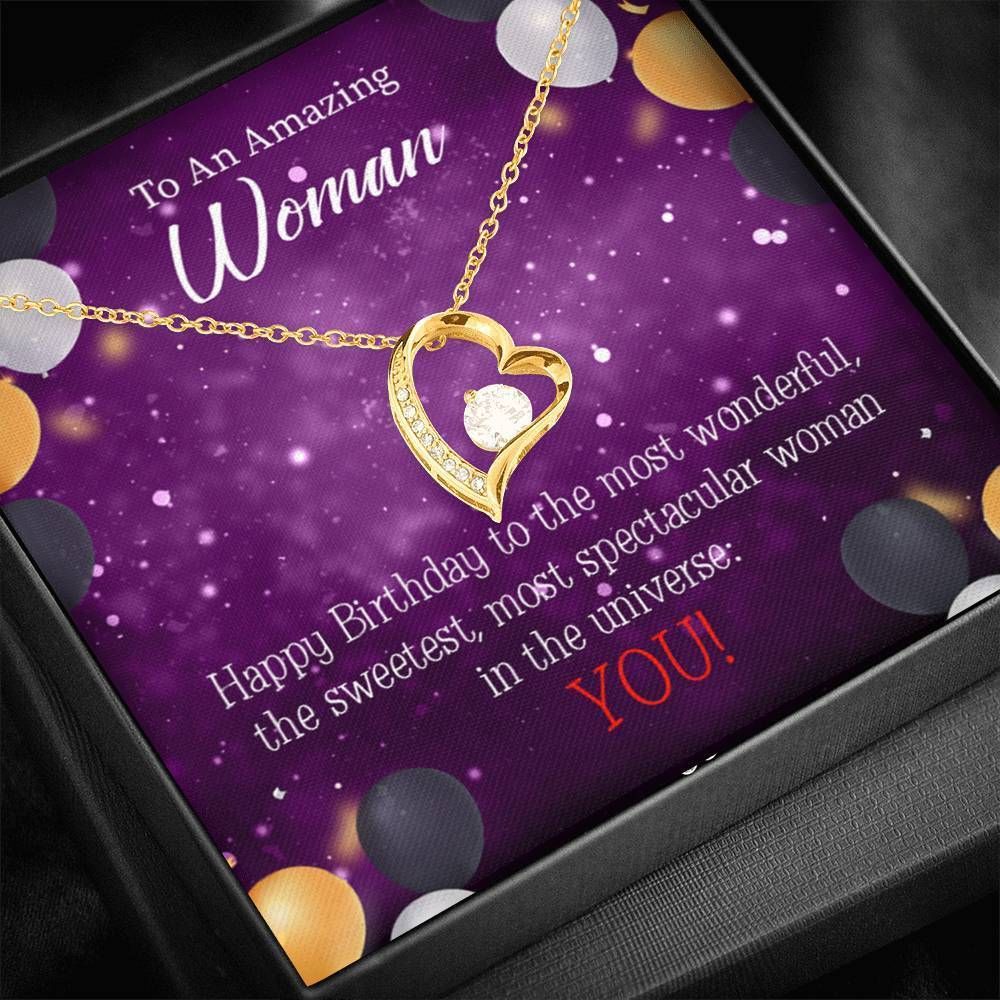 Happy Birthday To The Most Wonderful Gift For Her 18K Gold Forever Love Necklace