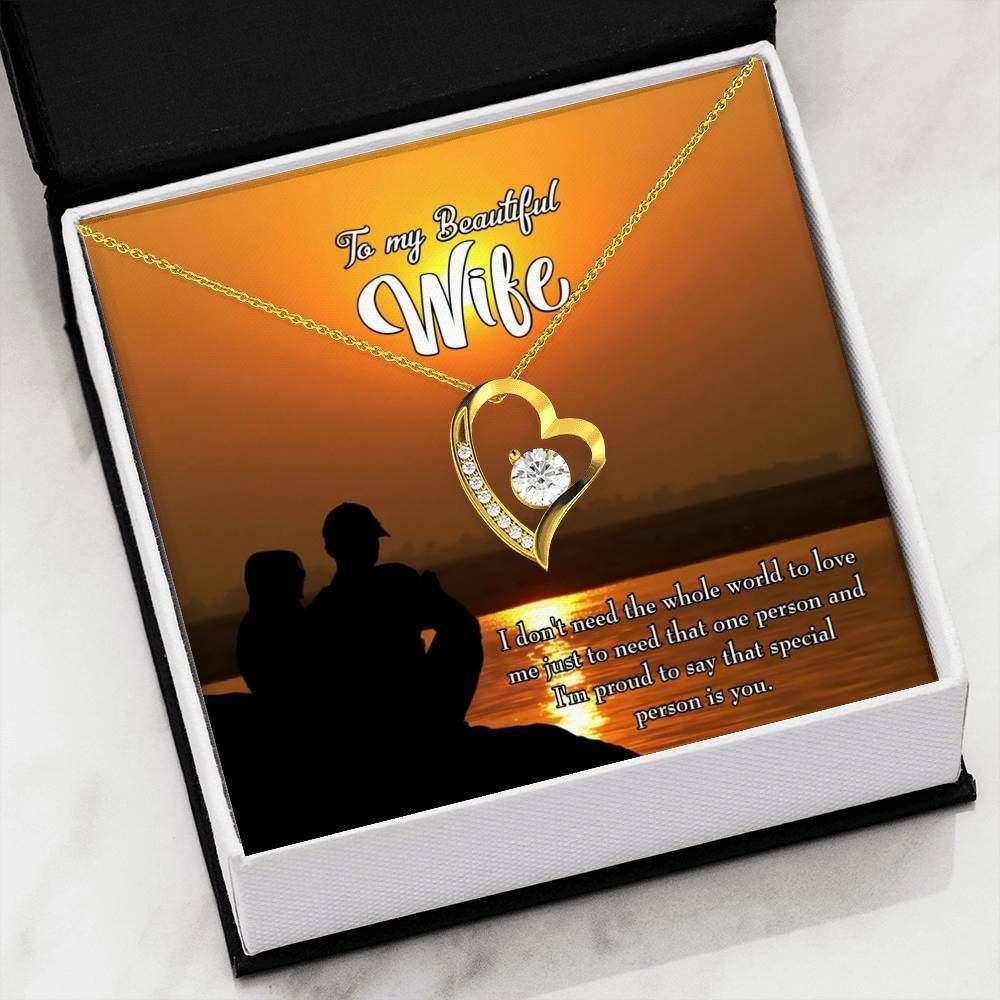 Couple At Dawn Love You 18K Gold Forever Love Necklace Gift For Wife Forever Love Necklace Forever Love Necklace