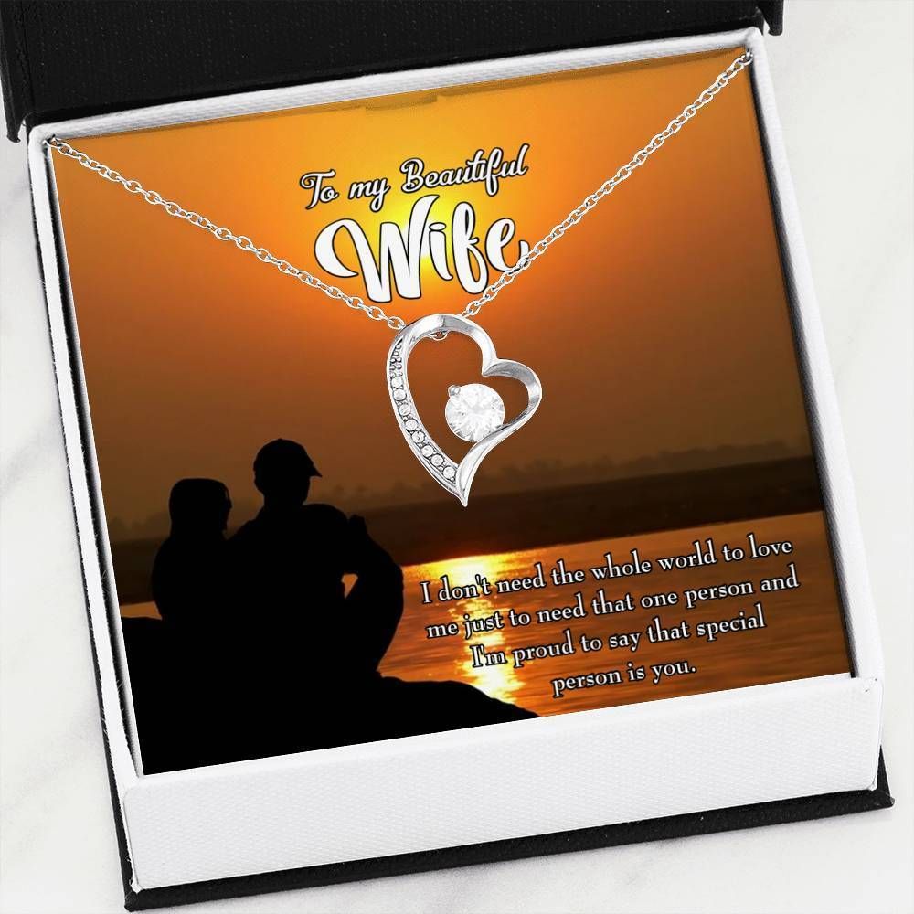 Couple At Dawn Love You 18K Gold Forever Love Necklace Gift For Wife Forever Love Necklace Forever Love Necklace