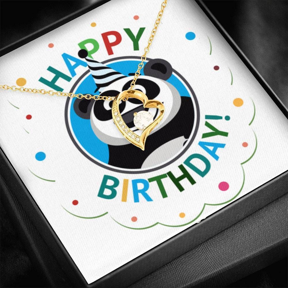 Colorful Birthday Gift Panda Forever Love Necklace