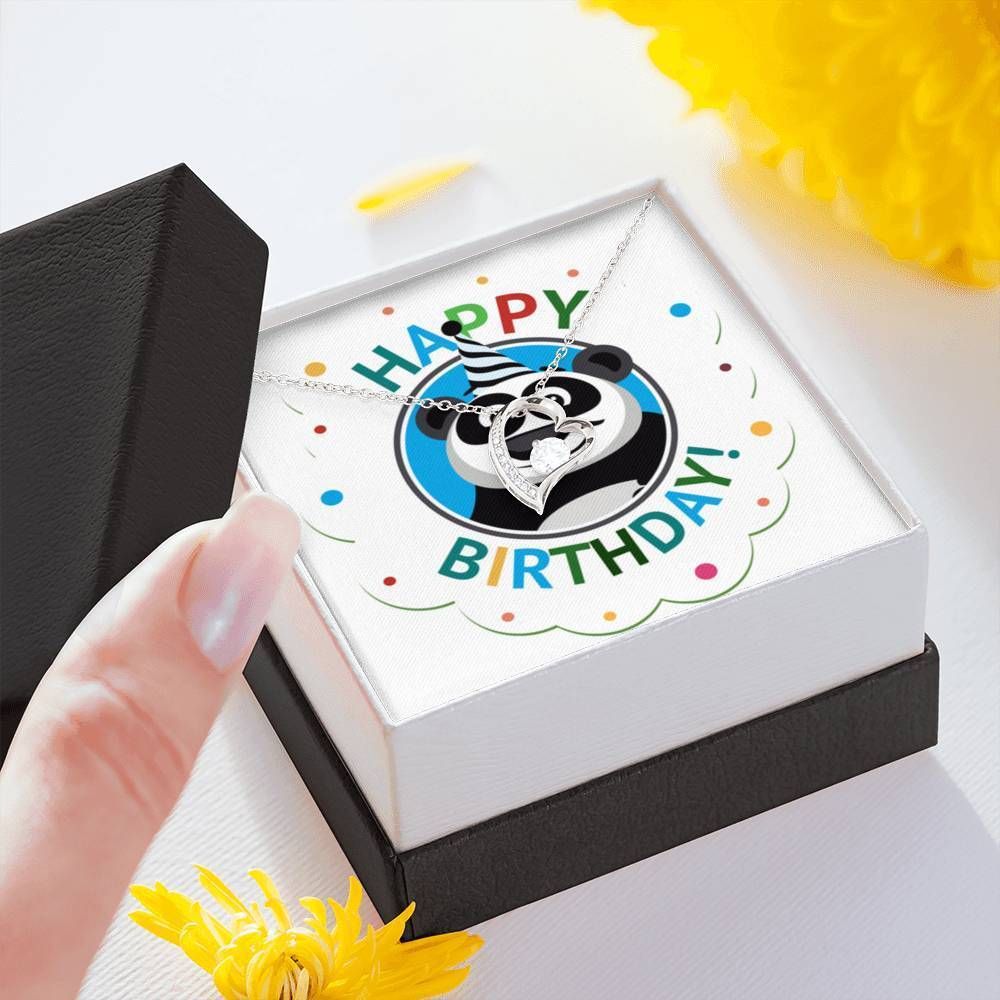 Colorful Birthday Gift Panda Forever Love Necklace