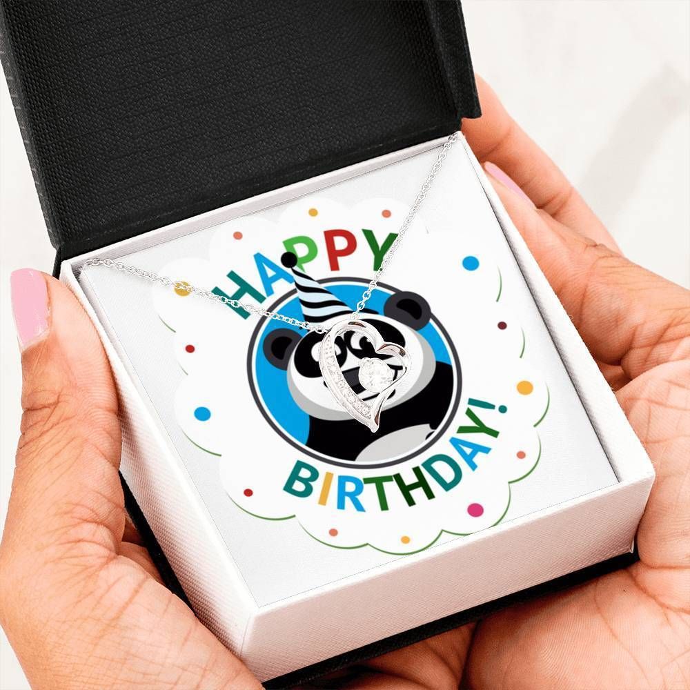 Colorful Birthday Gift Panda Forever Love Necklace