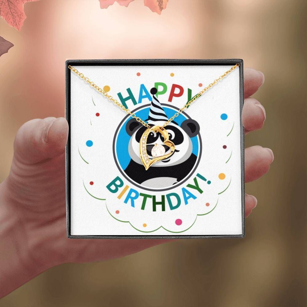 Colorful Birthday Gift Panda Forever Love Necklace