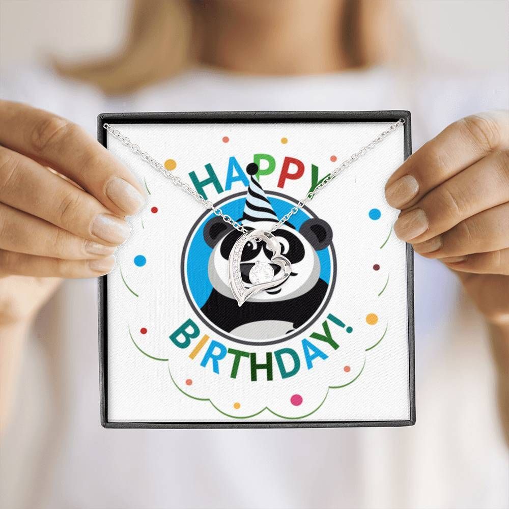 Colorful Birthday Gift Panda Forever Love Necklace