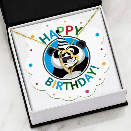 Colorful Birthday Gift Panda Forever Love Necklace