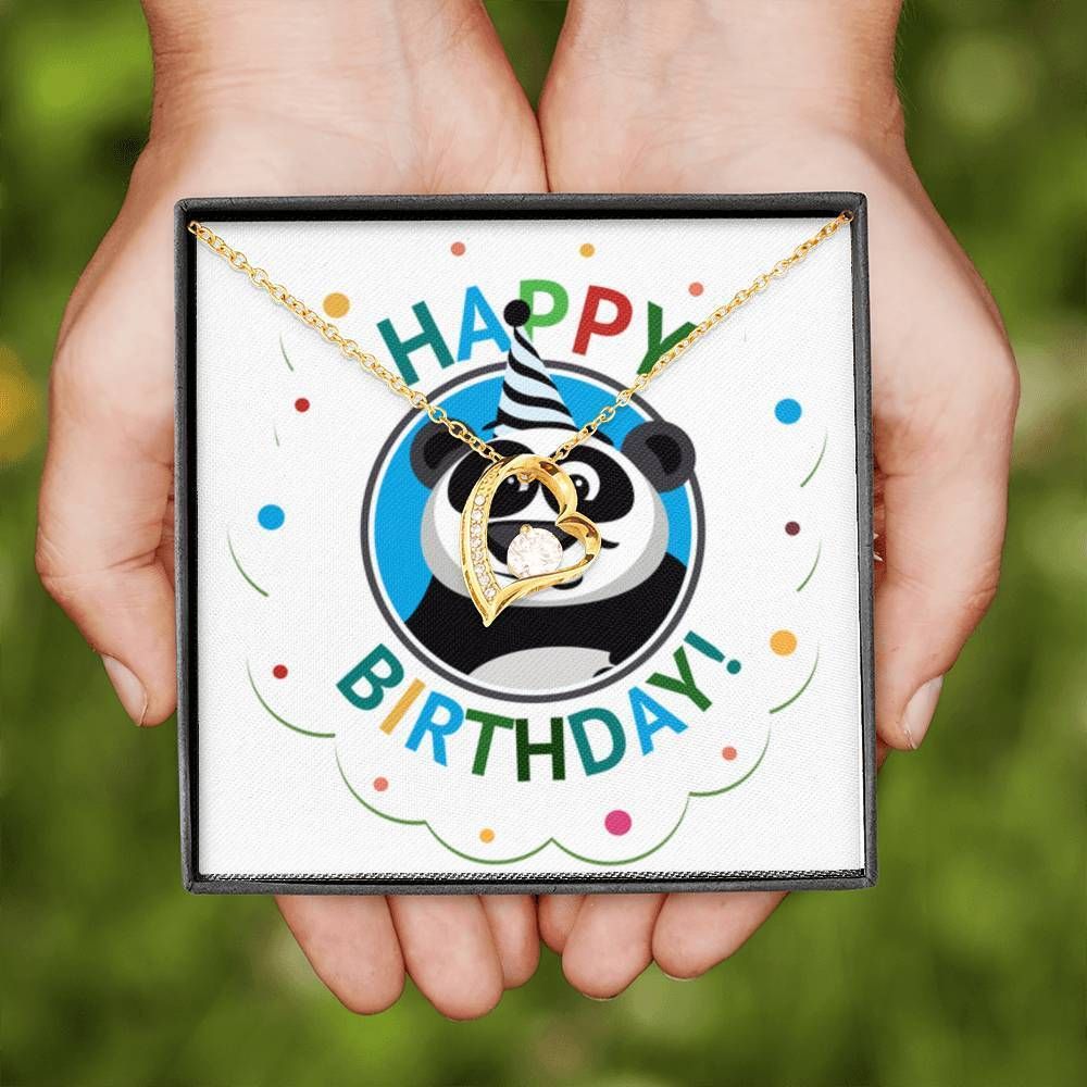 Colorful Birthday Gift Panda Forever Love Necklace