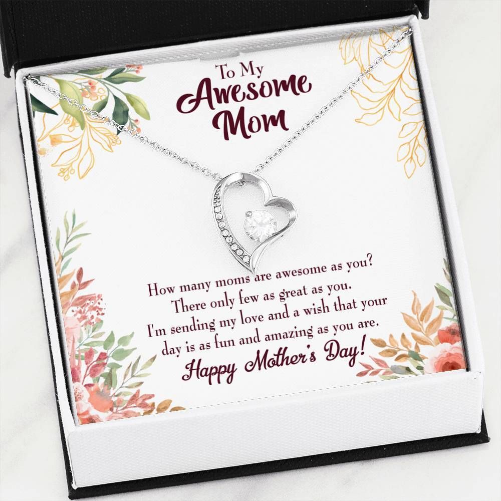 Happy Mother's Day Gift For Awesome Mom 18K Gold Forever Love Necklace