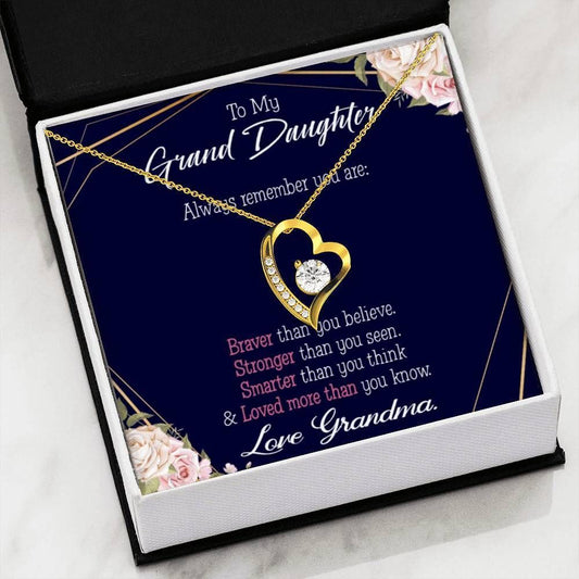 Gift For Granddaughter Loved More Than You Know Forever Love Necklace