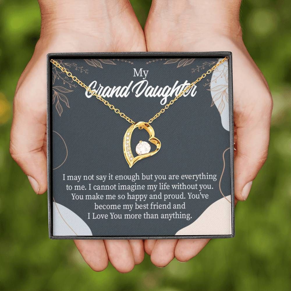 18K Gold Forever Love Necklace Gift For Granddaughter You Make Me Happy Forever Love Necklace Forever Love Necklace