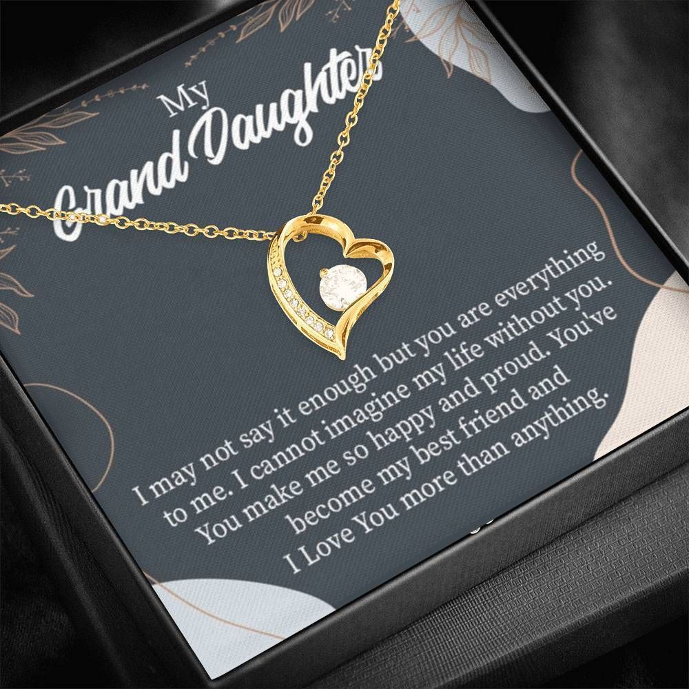 18K Gold Forever Love Necklace Gift For Granddaughter You Make Me Happy Forever Love Necklace Forever Love Necklace