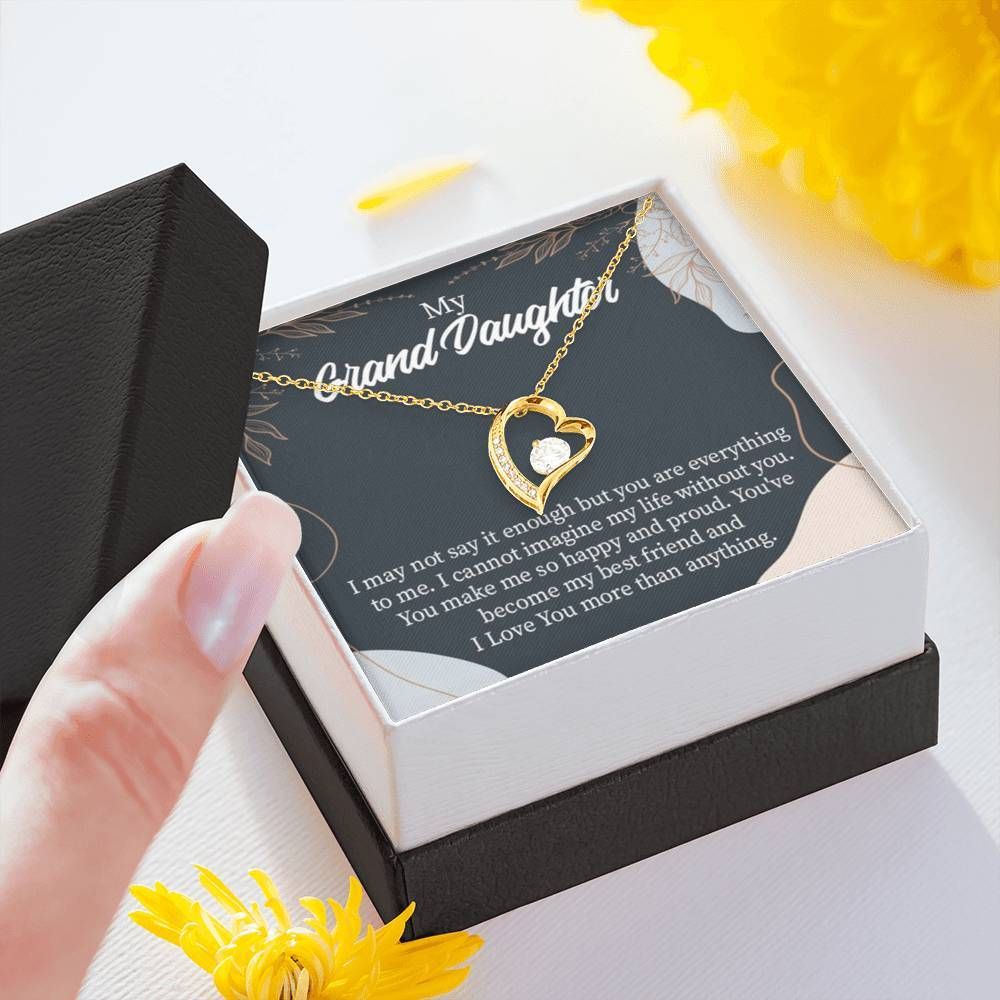 18K Gold Forever Love Necklace Gift For Granddaughter You Make Me Happy Forever Love Necklace Forever Love Necklace