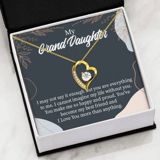 18K Gold Forever Love Necklace Gift For Granddaughter You Make Me Happy Forever Love Necklace Forever Love Necklace