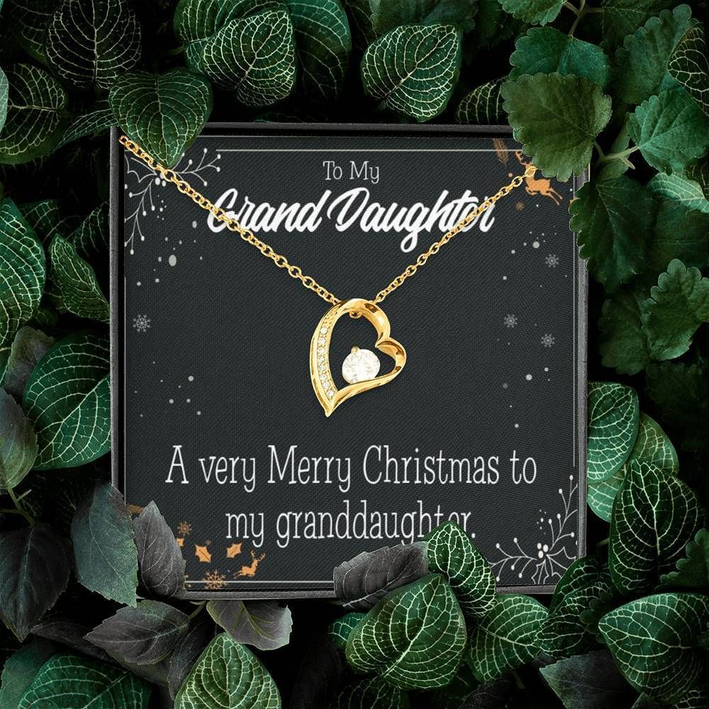 A Very Merry Christmas To My Granddaughter Gift For Granddaughter 18k Gold Forever Love Necklace