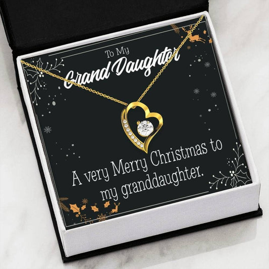 A Very Merry Christmas To My Granddaughter Gift For Granddaughter 18k Gold Forever Love Necklace