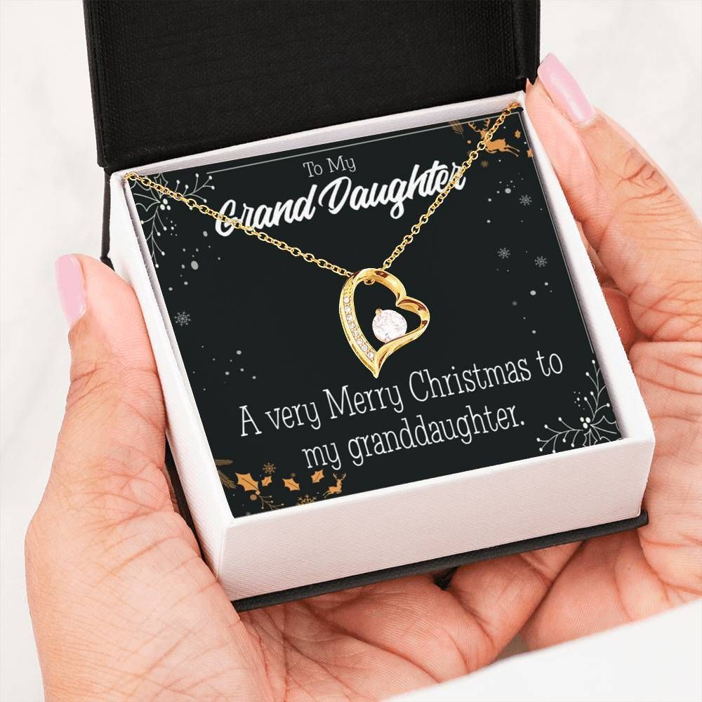 A Very Merry Christmas To My Granddaughter Gift For Granddaughter 18k Gold Forever Love Necklace