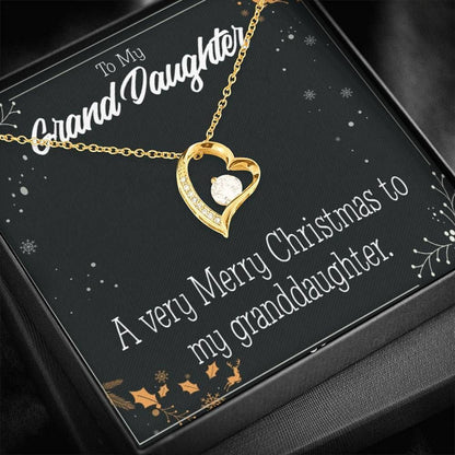 A Very Merry Christmas To My Granddaughter Gift For Granddaughter 18k Gold Forever Love Necklace