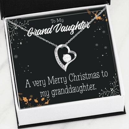 A Very Merry Christmas To My Granddaughter Gift For Granddaughter 18k Gold Forever Love Necklace