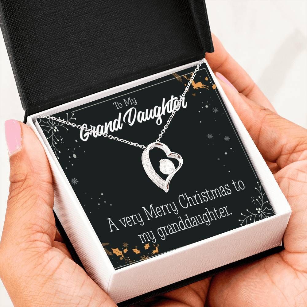 A Very Merry Christmas To My Granddaughter Gift For Granddaughter 18k Gold Forever Love Necklace