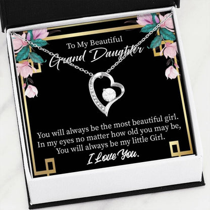 18K Gold Forever Love Necklace Gift For Granddaughter Always Little Girl Forever Love Necklace Forever Love Necklace