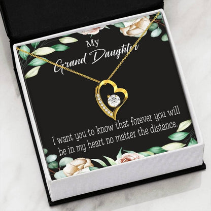 18K Gold Forever Love Necklace Gift For Granddaughter Forever In My Heart Forever Love Necklace Forever Love Necklace