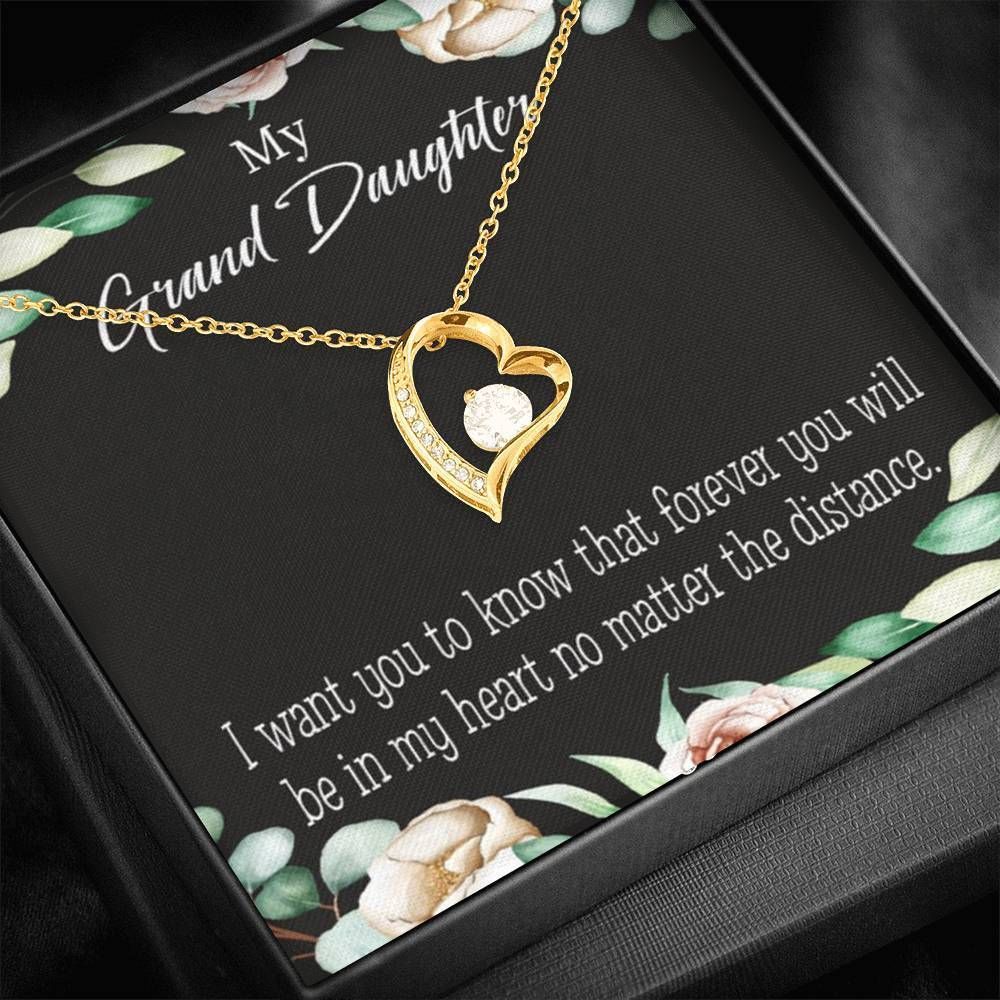 18K Gold Forever Love Necklace Gift For Granddaughter Forever In My Heart Forever Love Necklace Forever Love Necklace