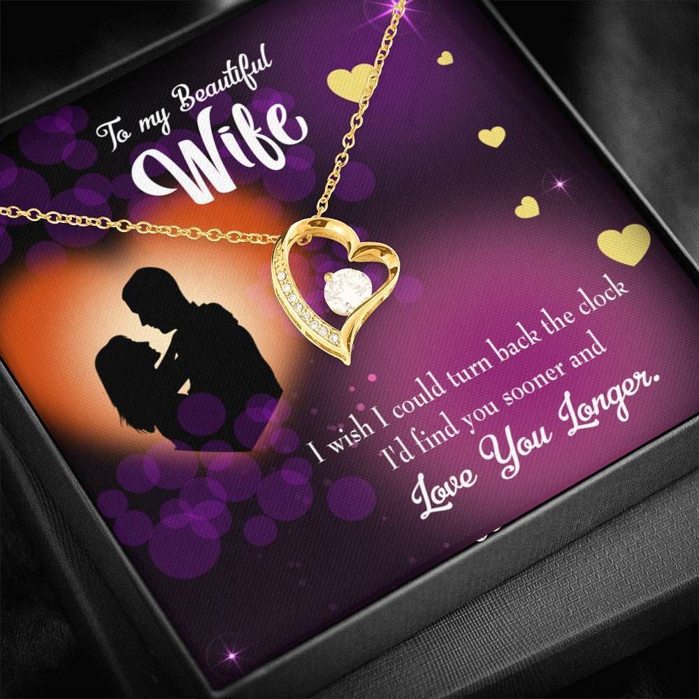 Gift For Wife Love You Longer 18K Gold Forever Love Necklace