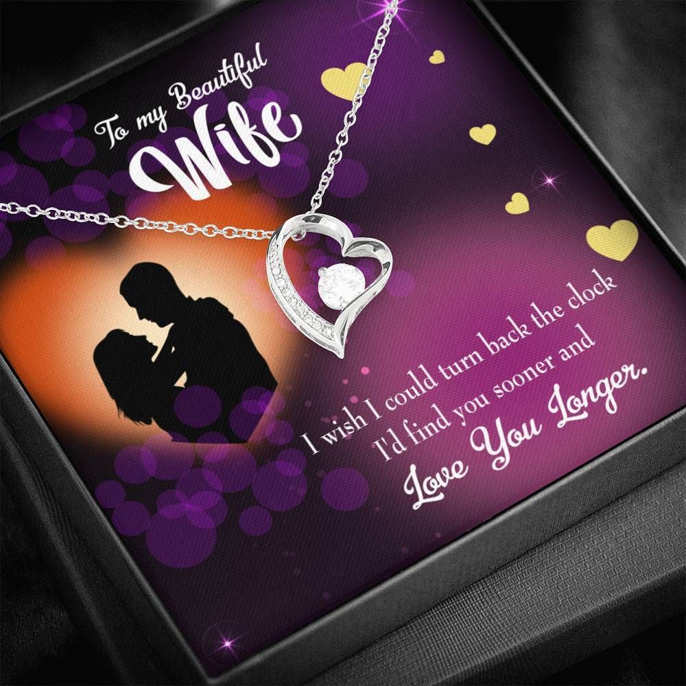 Gift For Wife Love You Longer 18K Gold Forever Love Necklace