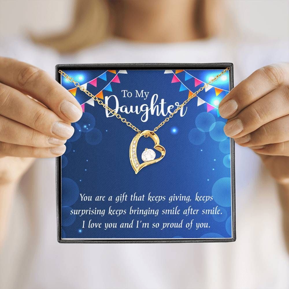 I Love You And I'm So Proud Of You Gift For Daughter Forever Love Necklace