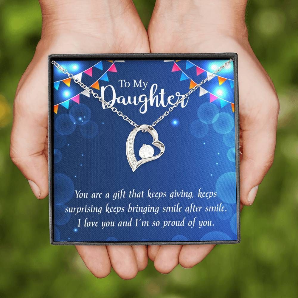 I Love You And I'm So Proud Of You Gift For Daughter Forever Love Necklace