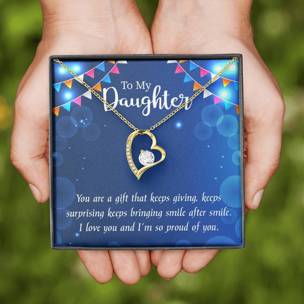 I Love You And I'm So Proud Of You Gift For Daughter Forever Love Necklace