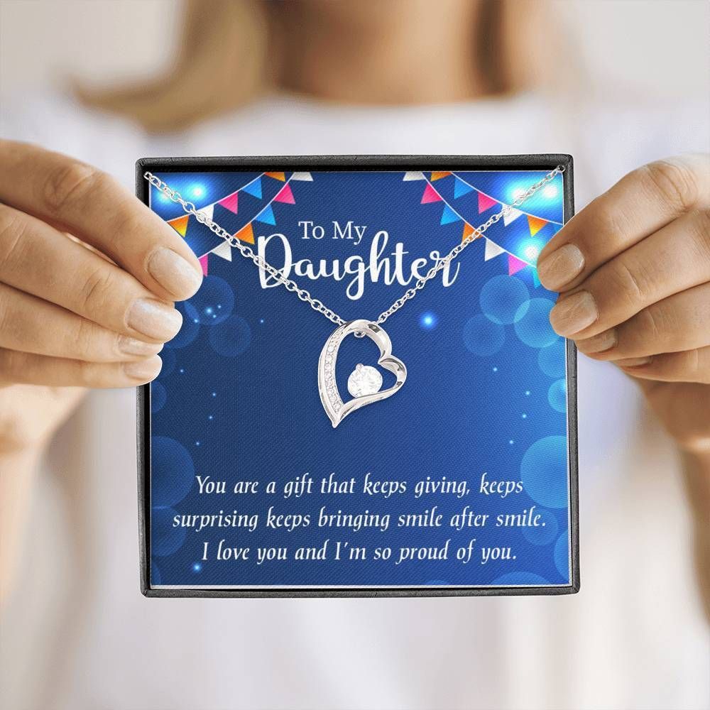 I Love You And I'm So Proud Of You Gift For Daughter Forever Love Necklace