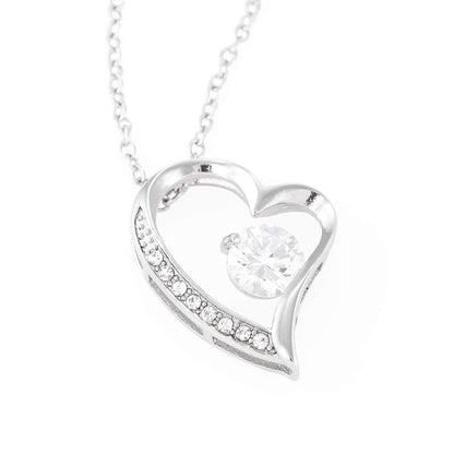 Girlfriend Birthday Gift Walked Into Love 18k White Gold Forever Love Necklace