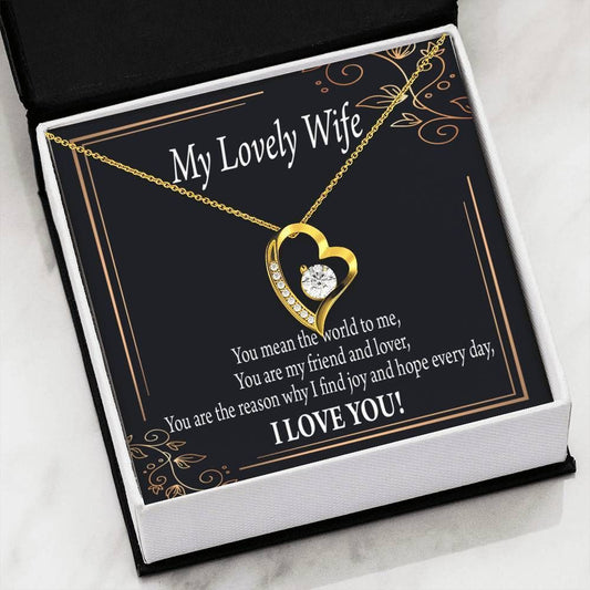 Gift For Wife You Mean The World To Me Forever Love Necklace