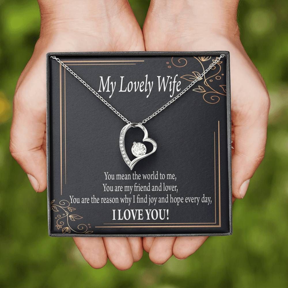 Gift For Wife You Mean The World To Me Forever Love Necklace