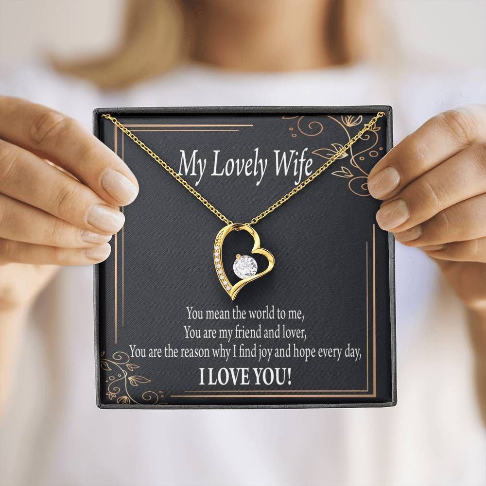 Gift For Wife You Mean The World To Me Forever Love Necklace