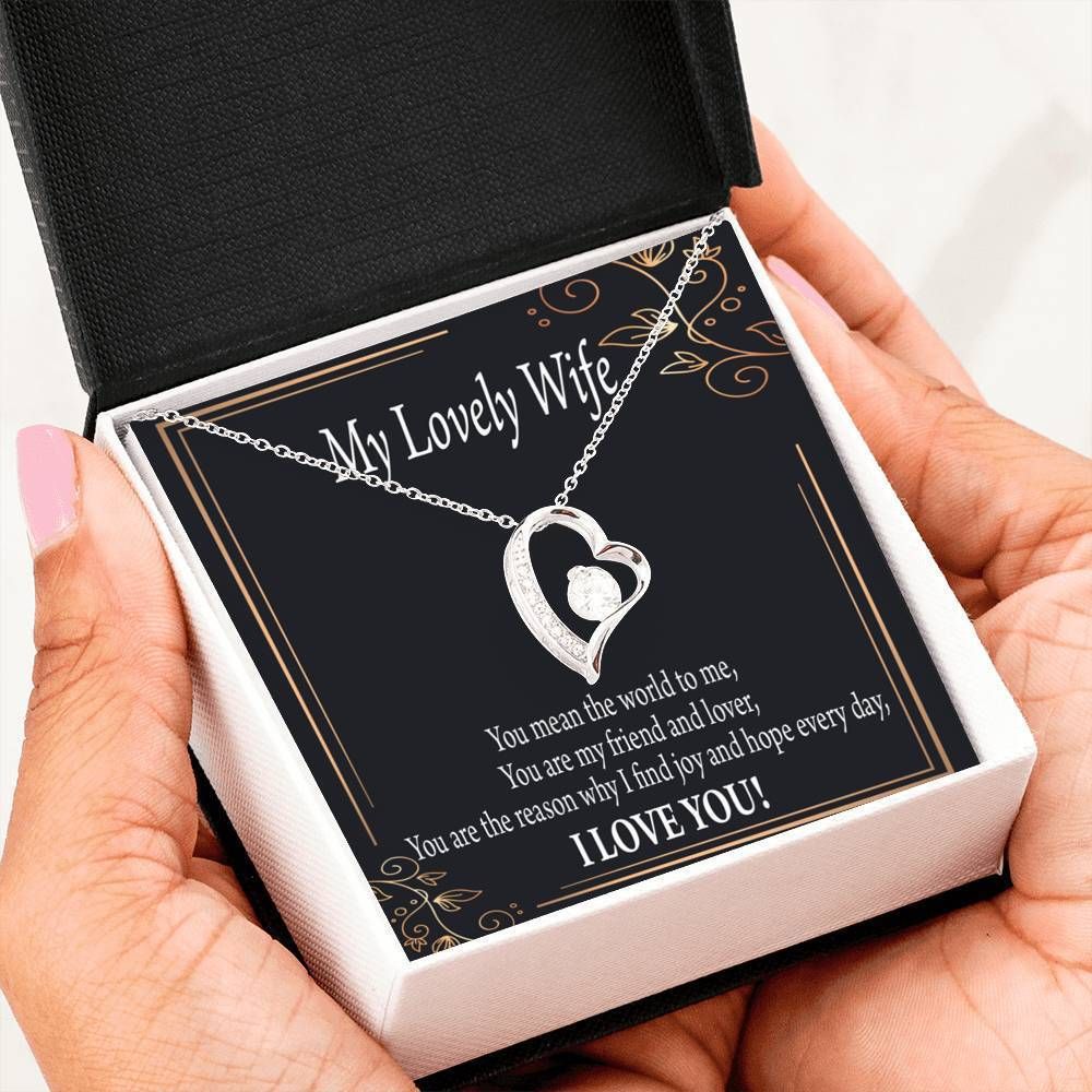 Gift For Wife You Mean The World To Me Forever Love Necklace