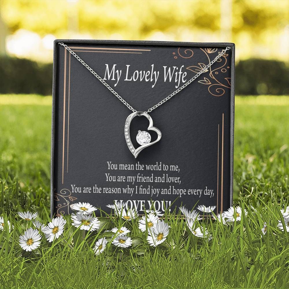 Gift For Wife You Mean The World To Me Forever Love Necklace