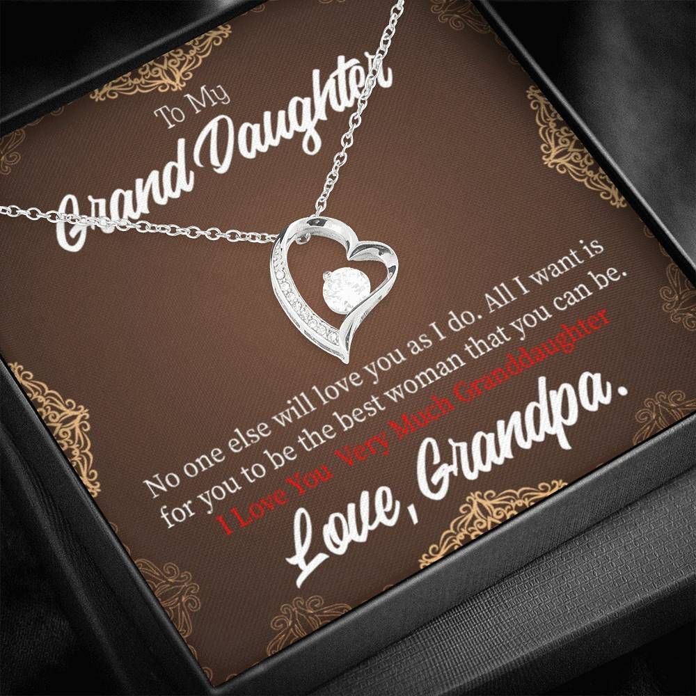 I Love You Very Much Gift For Granddaughter 18K Gold Forever Love Necklace