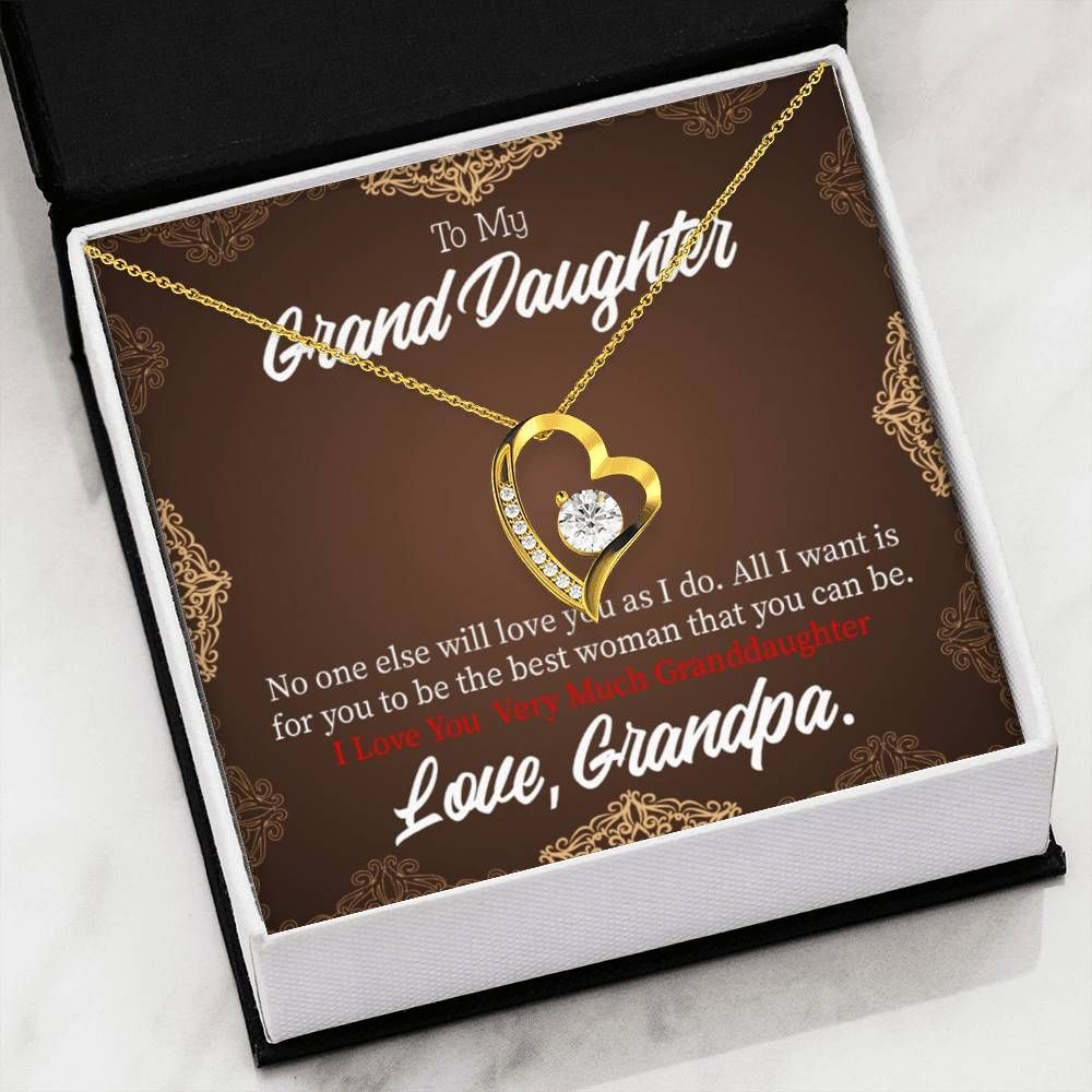 I Love You Very Much Gift For Granddaughter 18K Gold Forever Love Necklace