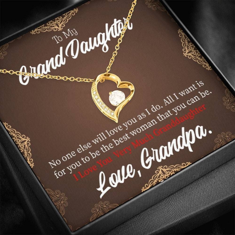 I Love You Very Much Gift For Granddaughter 18K Gold Forever Love Necklace