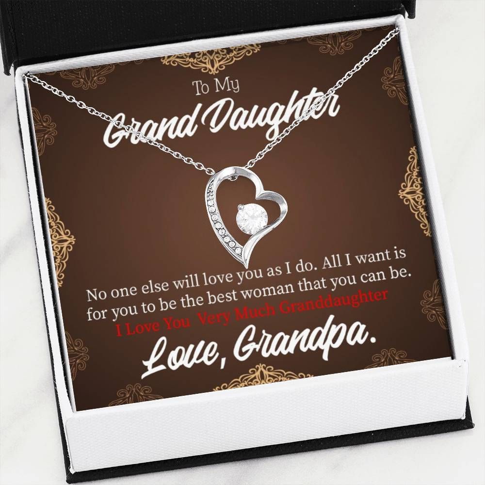 I Love You Very Much Gift For Granddaughter 18K Gold Forever Love Necklace