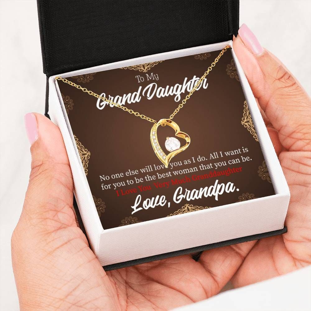 I Love You Very Much Gift For Granddaughter 18K Gold Forever Love Necklace