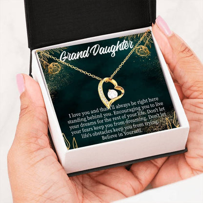 Believe In Yourself Gift For Granddaughter 18K Gold Forever Love Necklace