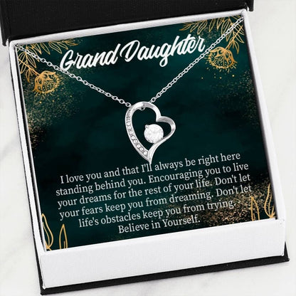 Believe In Yourself Gift For Granddaughter 18K Gold Forever Love Necklace