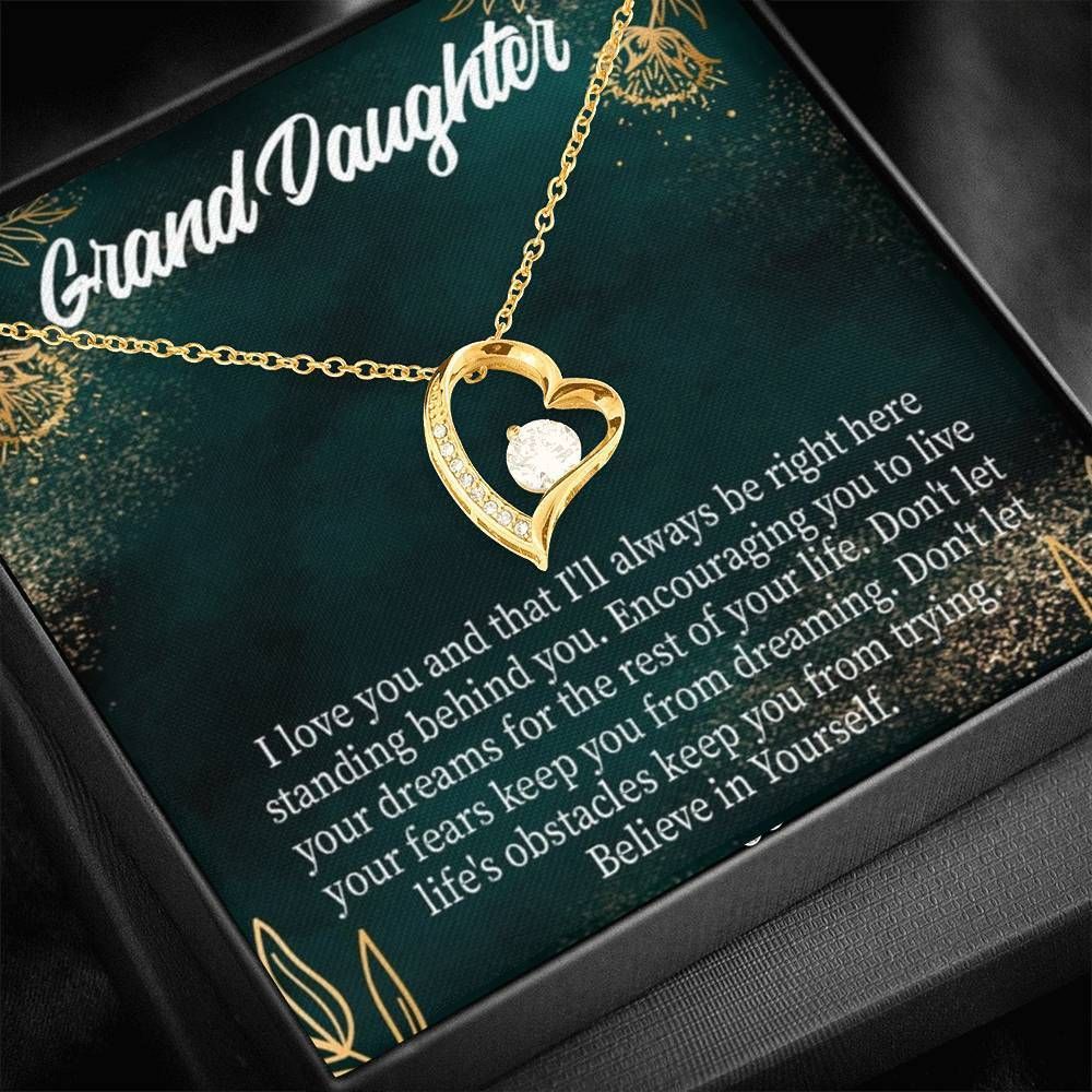 Believe In Yourself Gift For Granddaughter 18K Gold Forever Love Necklace