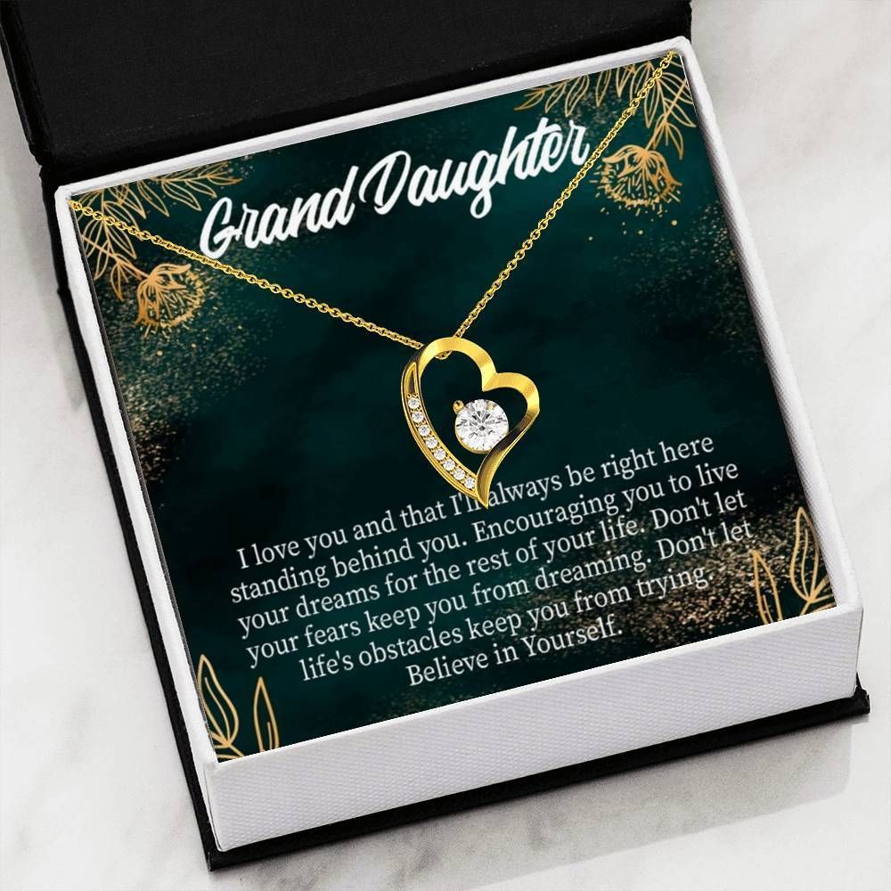 Believe In Yourself Gift For Granddaughter 18K Gold Forever Love Necklace