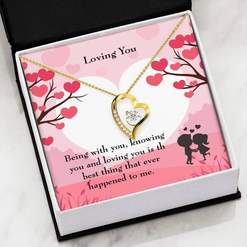 Anniversary Gift Loving You 18k Gold Forever Love Necklace